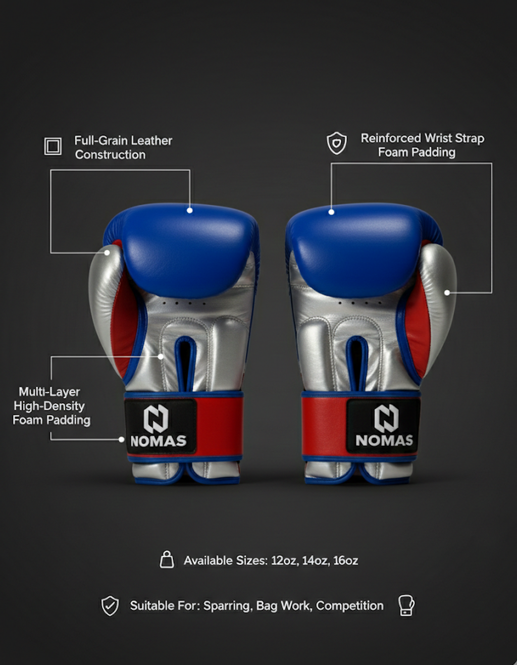 Boxing Gloves Full Leather 16 oz