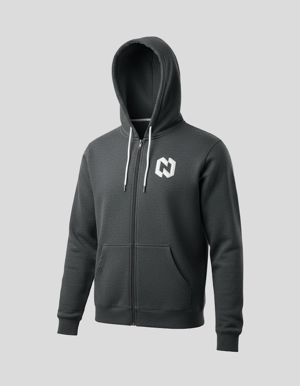 Zipper Hoodie Charcoal 350gsm