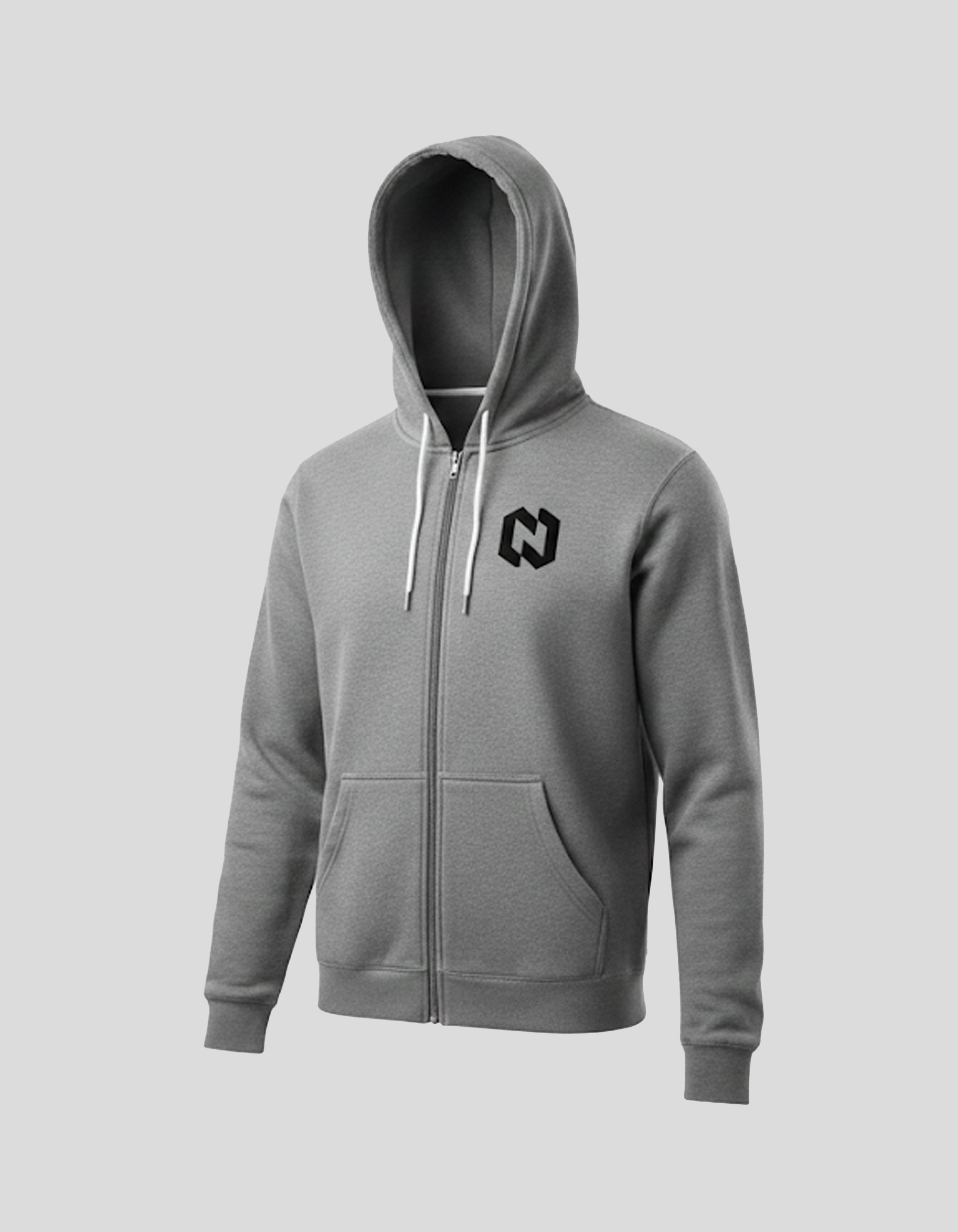 Zipper Hoodie Grey 350gsm