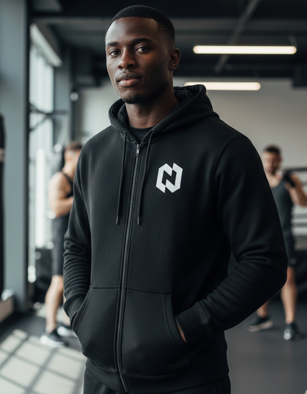 Zipper Hoodie Black 350gsm
